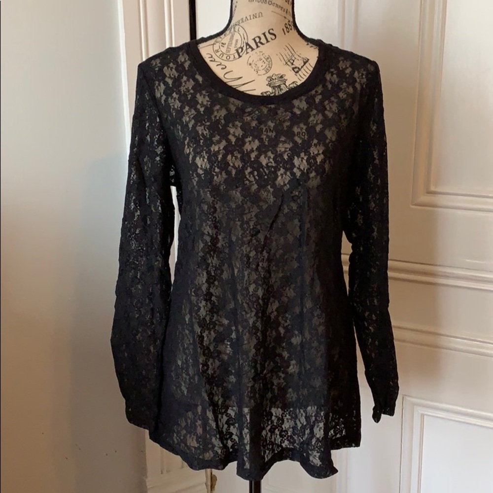 Logo by Lori Goldstein Stretch Lace top